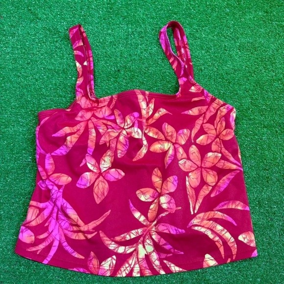 Vintage Y2K Women's Swimsuit Floral Top Hawaiian One Piece Vacation Resortwear - Picture 1 of 5